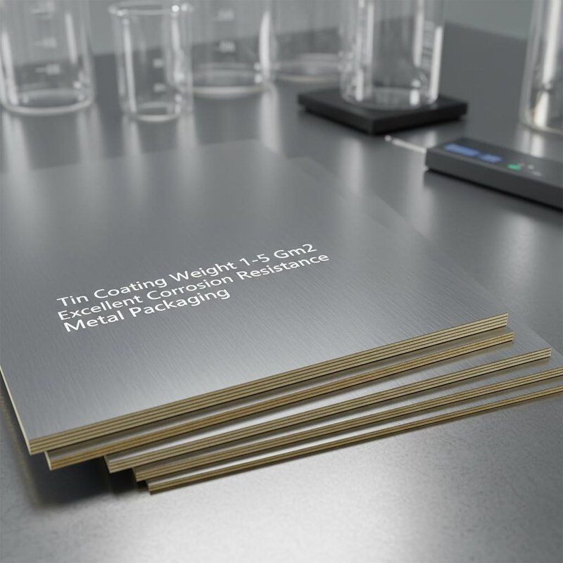 टिन कोटिंग वजन 1 से 5 जीएम2 टिनप्लेट स्टील शीट सामग्री उत्कृष्ट संक्षारण प्रतिरोध प्रदान करती है धातु पैकेजिंग के लिए डिज़ाइन किया गया